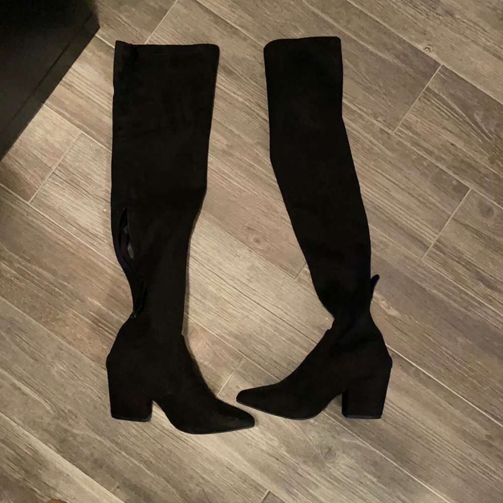 Knee high black boots